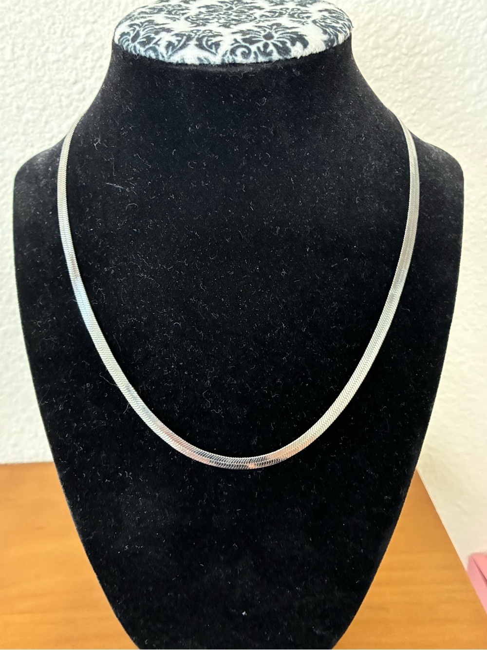 Silver Herringbone Chain Necklace